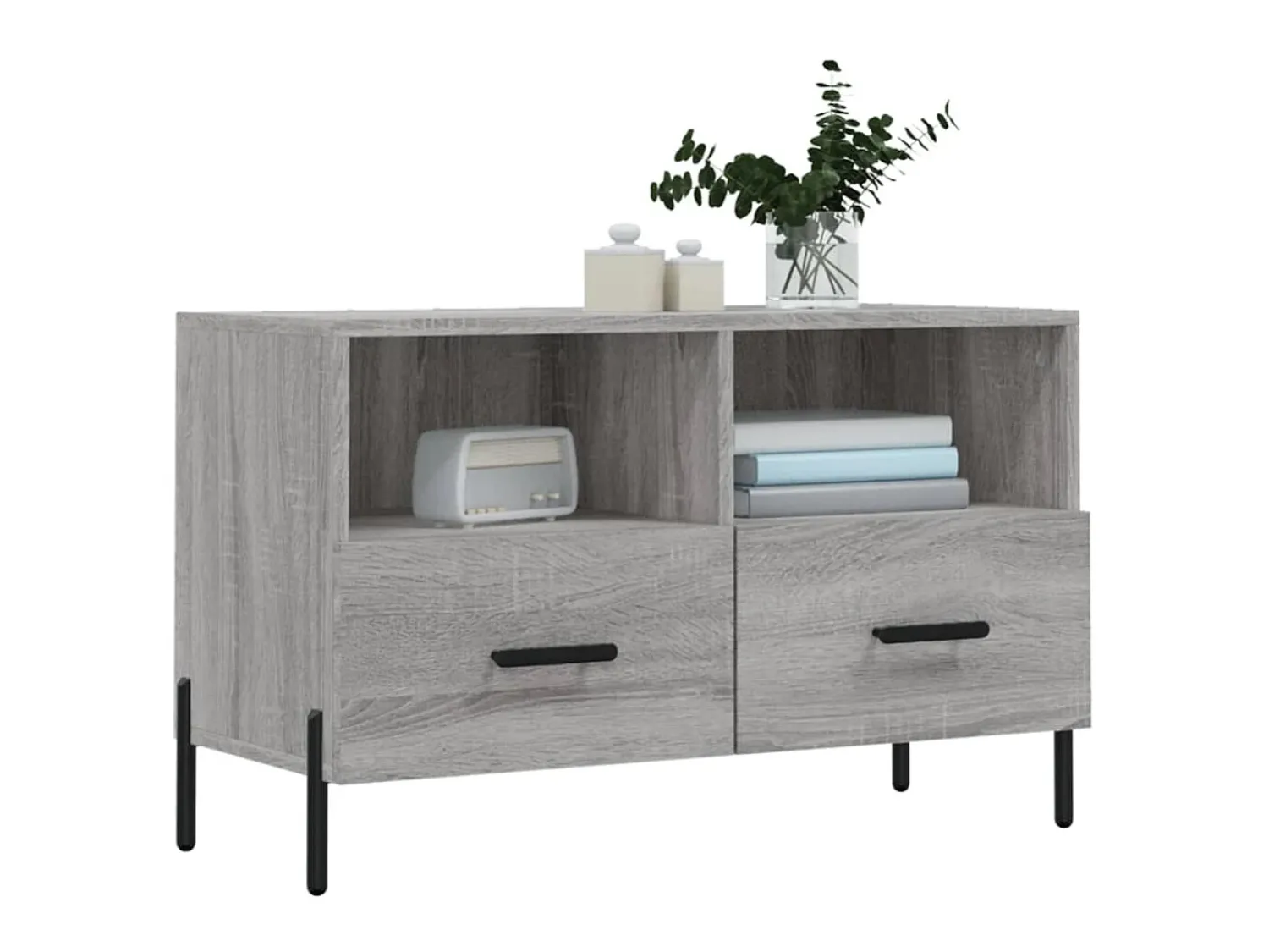 Móvel De Tv| Móvel de TV 80x36x50 cm derivados de madeira sonoma PT751855 Cinzento