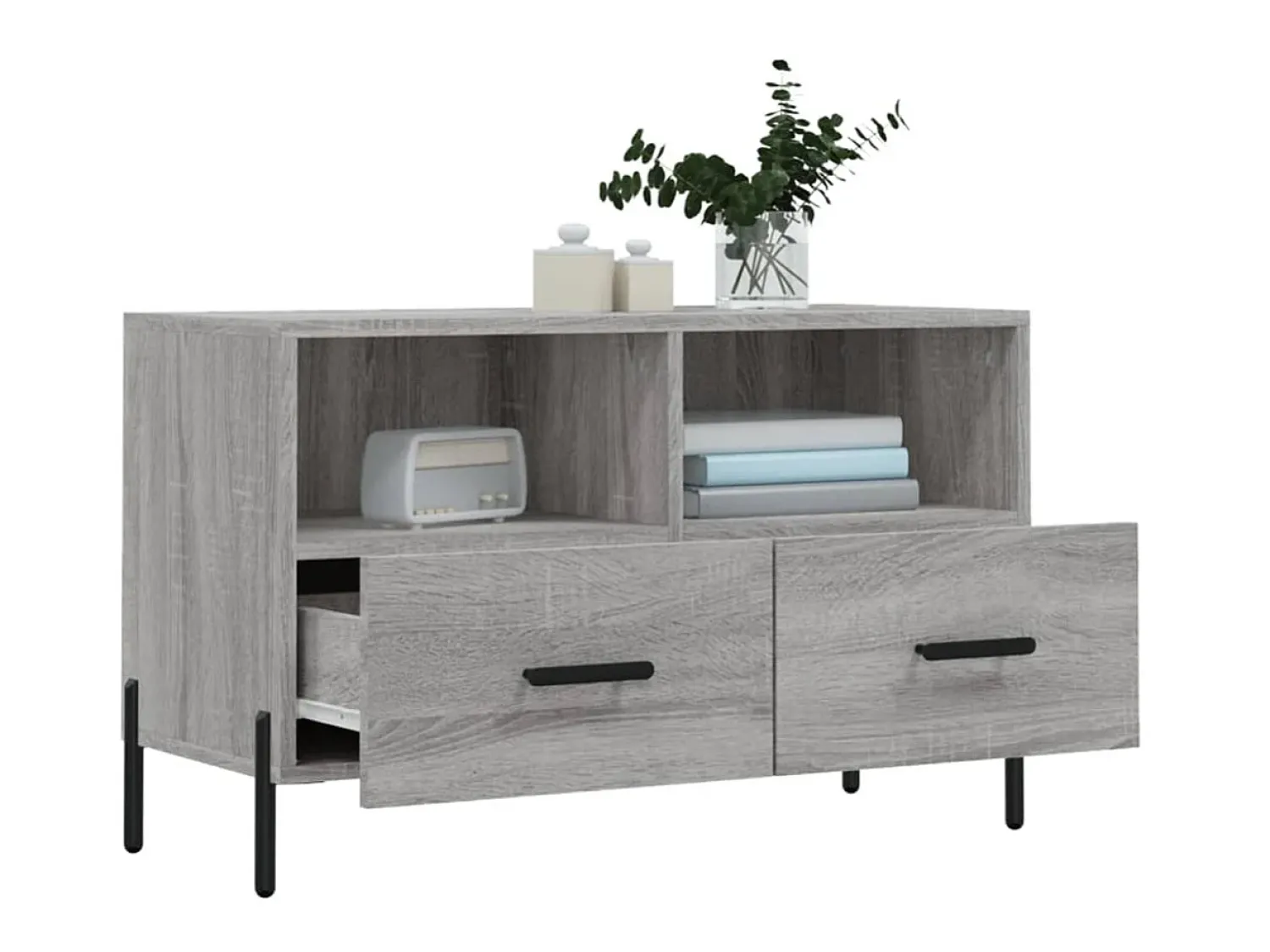 Móvel De Tv| Móvel de TV 80x36x50 cm derivados de madeira sonoma PT751855 Cinzento