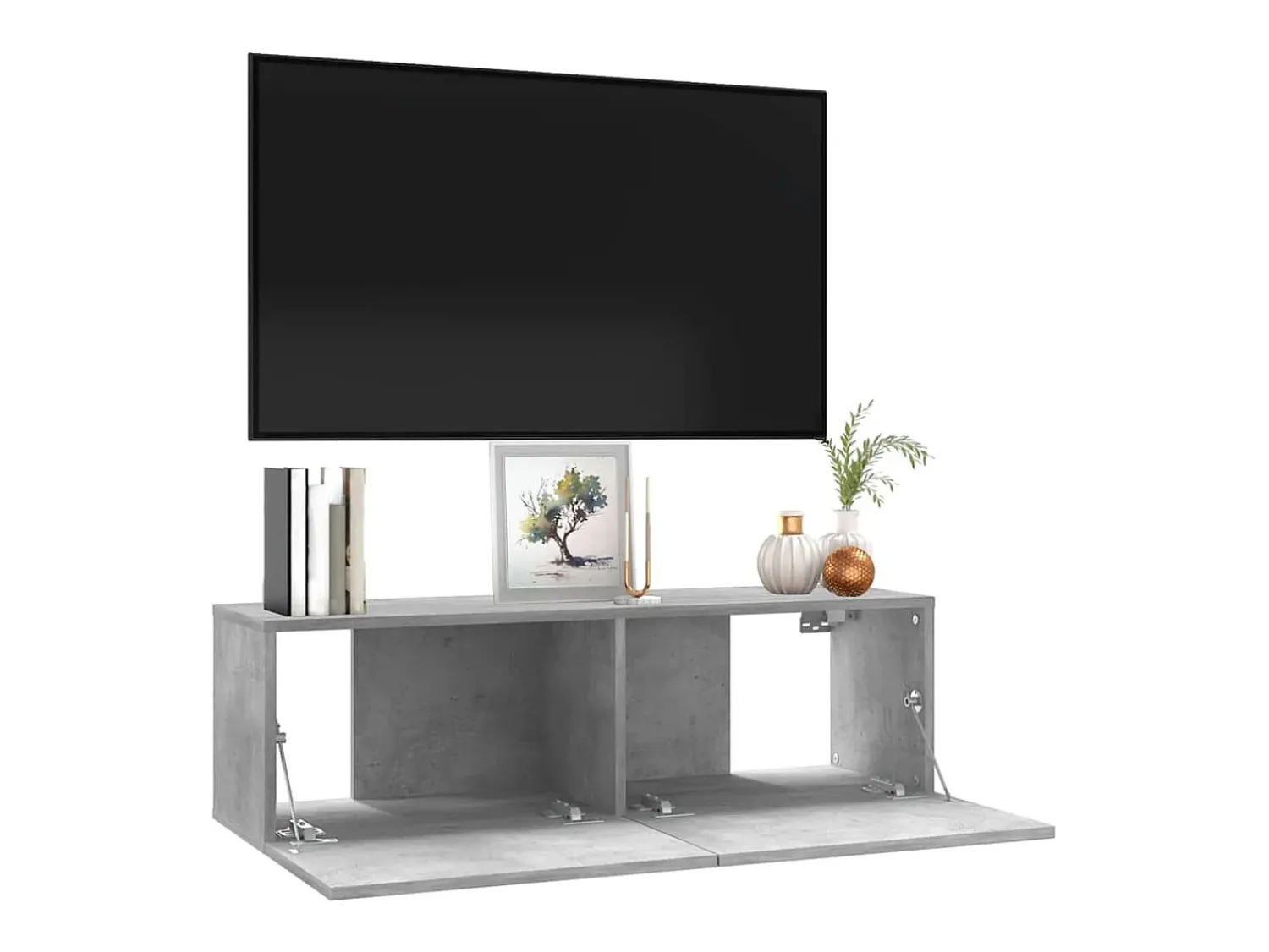 Móvel De Tv|vidaxl Móvel de TV 100x30x30 cm derivados de madeira cimento Cinzento