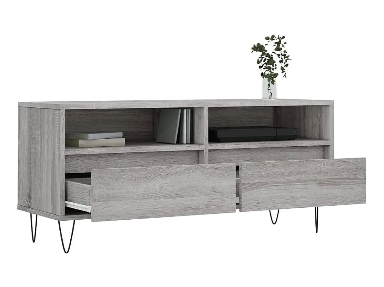 Móvel De Tv| Móvel de TV 100x34,5x44,5 cm derivados madeira sonoma PT825929 Cinzento