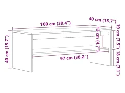 Móvel De Tv*vidaxl Móvel de TV 100x40x40 cm derivados de madeira sonoma Cinzento