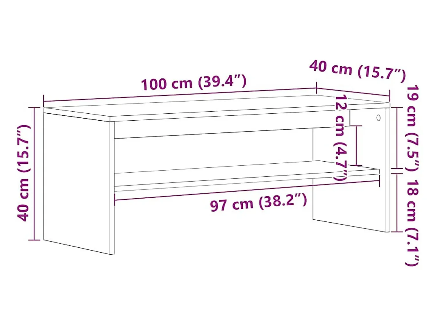 Móvel De Tv*vidaxl Móvel de TV 100x40x40 cm derivados de madeira sonoma Cinzento