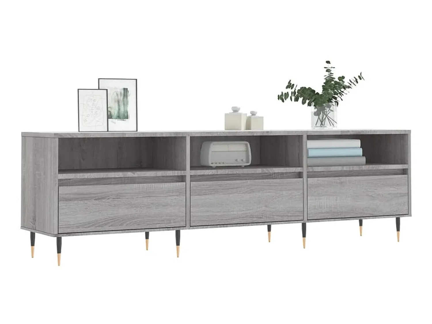 Móvel de TV 150x30x44,5 cm derivados de madeira sonoma PT629099^ Móvel De Tv