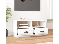 Móvel De Tv| Móvel de TV 93x35,5x45 cm derivados de madeira brilhante PT137457 Branco