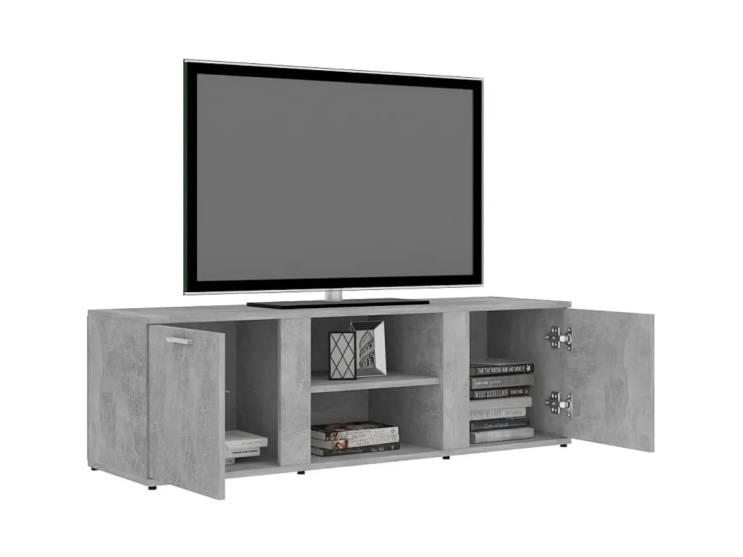 Móvel De Tv| Móvel de TV 120x34x37 cm derivados de madeira cimento PT650173 Cinzento