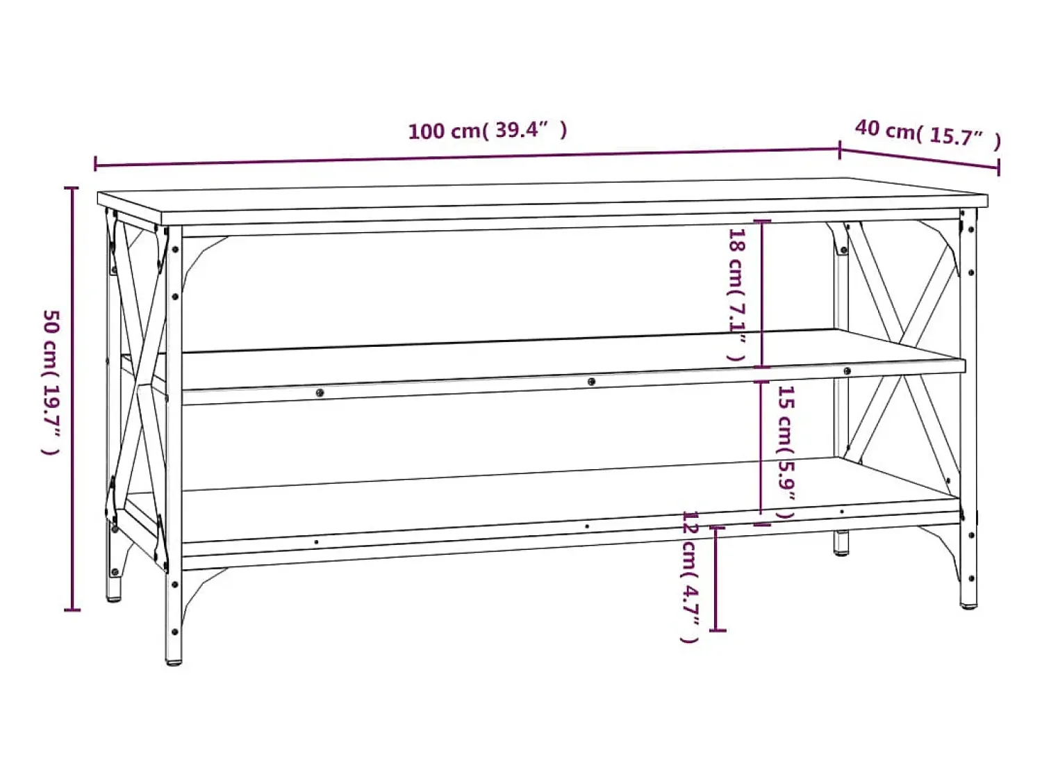Móvel De Tv*vidaxl Móvel de TV 100x40x50 cm derivados de madeira carvalho castanho Natural claro