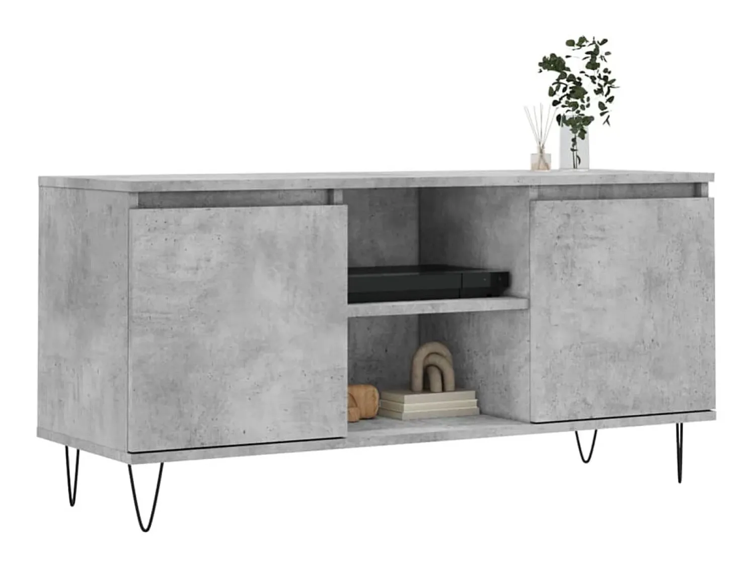 Móvel De Tv| Móvel de TV 104x35x50 cm derivados de madeira cimento PT324116 Cinzento