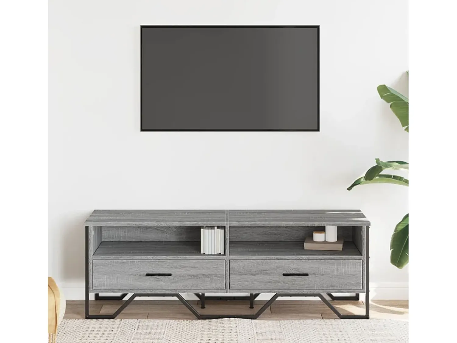 Móvel De Tv| Móvel de TV 122x34x41 cm derivados de madeira sonoma PT654666 Cinzento