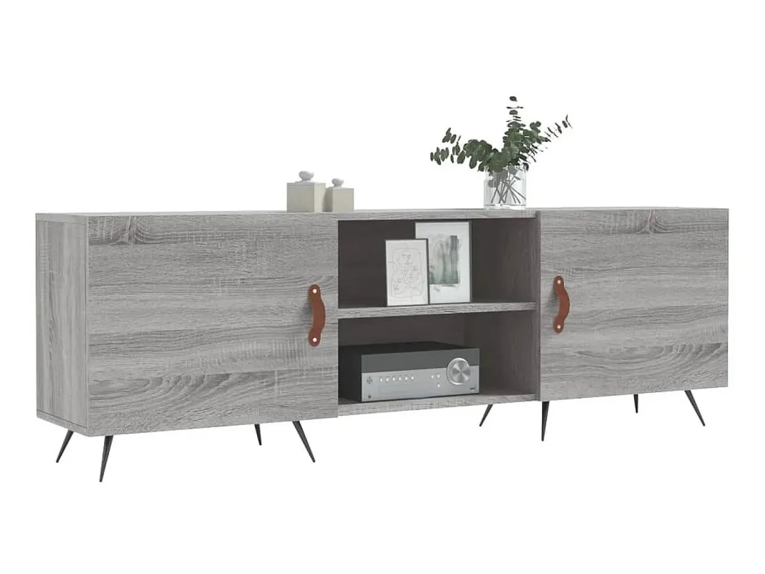 Móvel De Tv| Móvel de TV 150x30x50 cm derivados de madeira sonoma PT310089 Cinzento