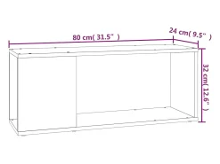 Móvel De Tv*vidaxl Móvel de TV 80x24x32 cm derivados de madeira Preto