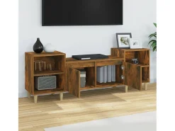 Outlet Móvel de TV 160x35x55 cm derivados de madeira carvalho fumado PT571343 Castanho