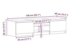Outlet vidaxl Móvel de TV 140x40x35,5 cm derivados de madeira preto Branco
