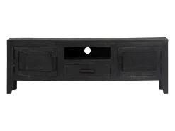 Móvel De Tv|vidaxl Móvel de TV 118x30x40 cm madeira de mangueira maciça Preto