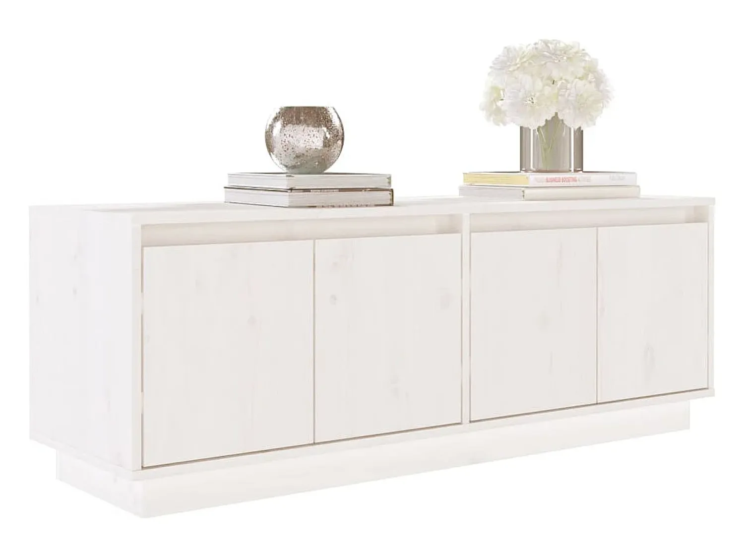 Móvel De Tv*vidaxl Móvel de TV 110x34x40 cm madeira de pinho maciça Branco