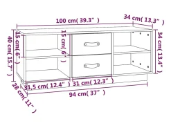 Móvel De Tv*vidaxl Móvel de TV 100x34x40 cm madeira de pinho maciça Branco