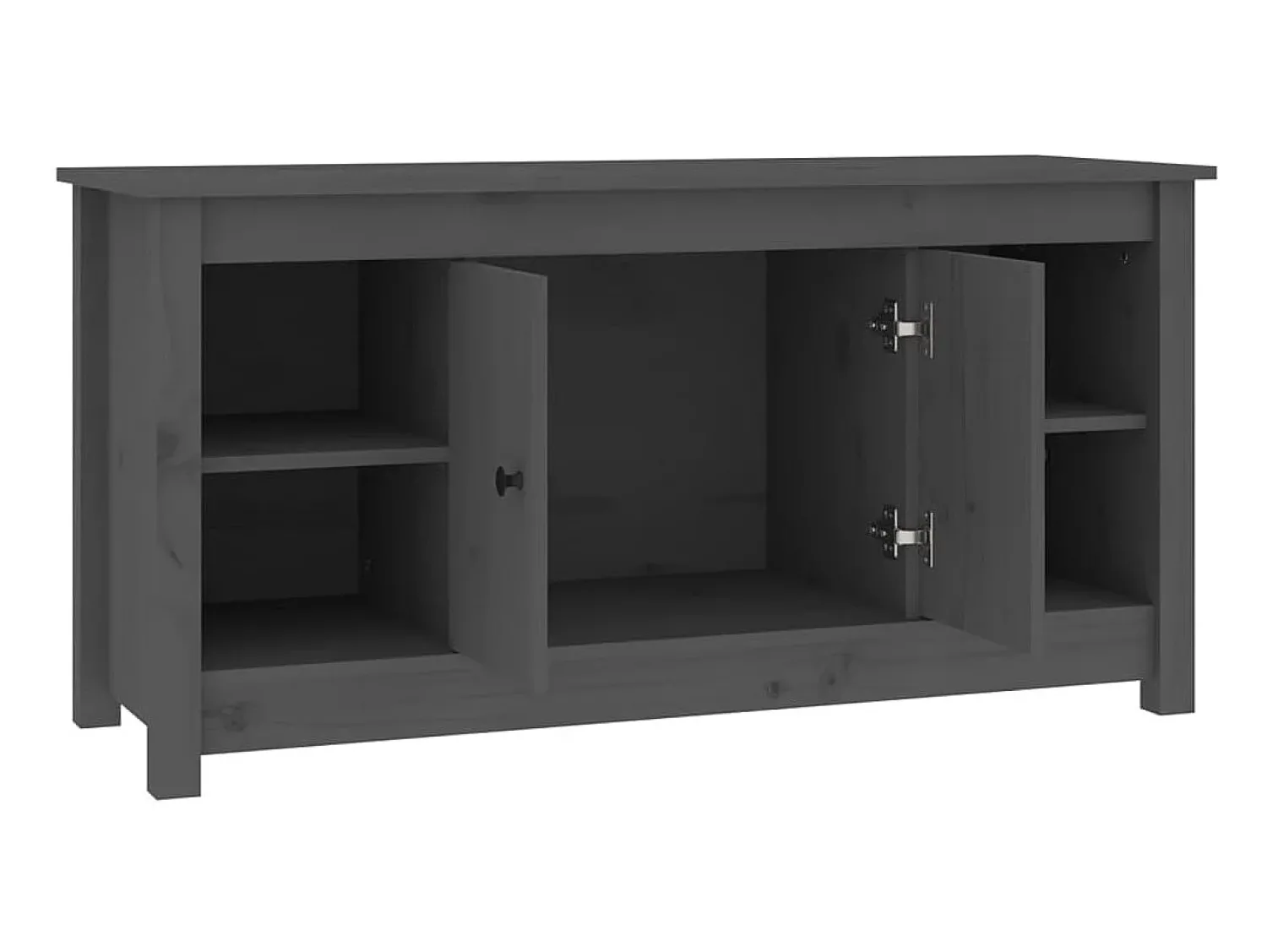 Móvel De Tv| Móvel de TV 103x36,5x52 cm madeira de pinho maciça PT641005 Cinzento