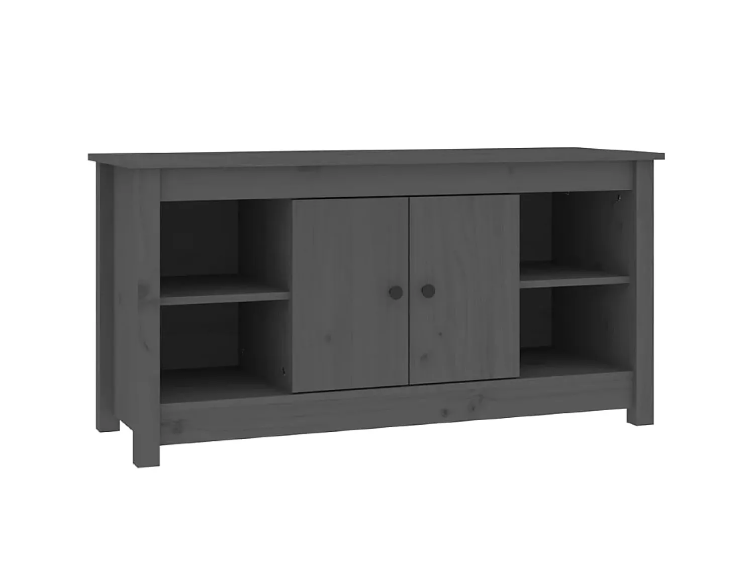 Móvel De Tv| Móvel de TV 103x36,5x52 cm madeira de pinho maciça PT641005 Cinzento