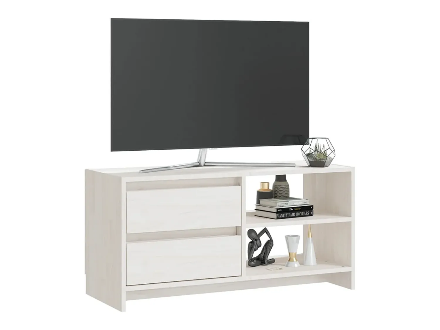 Best vidaxl Móvel de TV 80x31x39 cm madeira de pinho maciça Branco