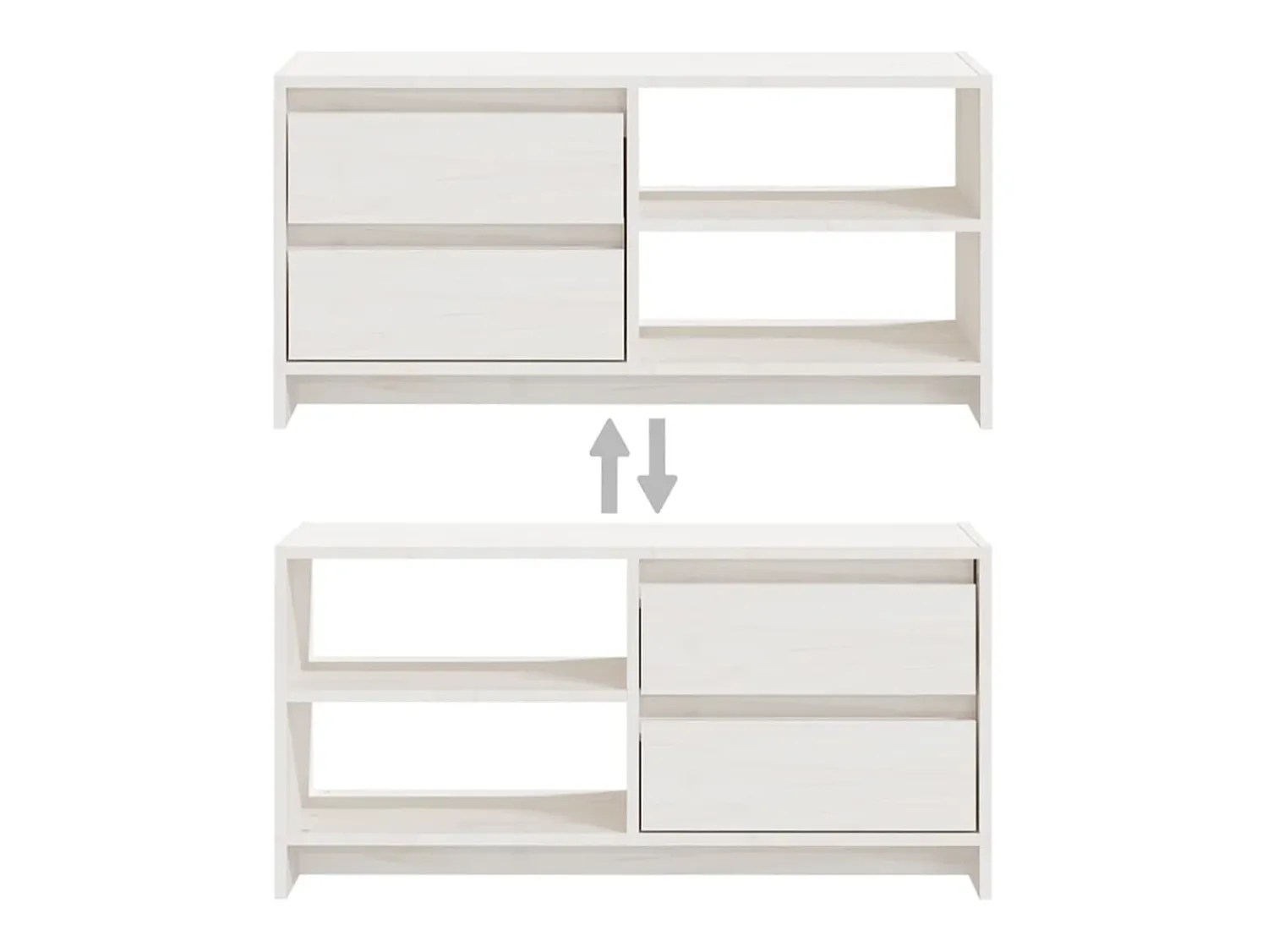 Best vidaxl Móvel de TV 80x31x39 cm madeira de pinho maciça Branco