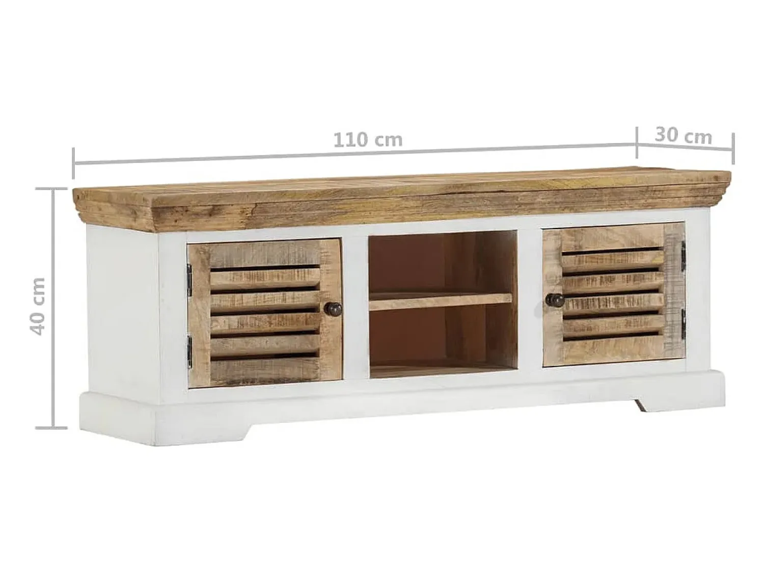 vidaxl Móvel de TV 110x30x40 cm madeira de mangueira maciça^ Móvel De Tv