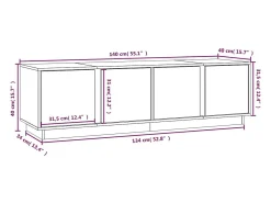 Móvel De Tv|vidaxl Móvel de TV 140x40x40 cm madeira de pinho maciça Branco