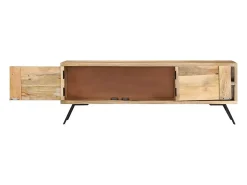 Móvel De Tv*vidaxl Móvel de TV 110x30x40 cm madeira de mangueira maciça Bege
