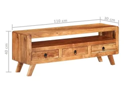 Móvel De Tv*vidaxl Móvel de TV 110x30x40 cm madeira de acácia maciça Castanho