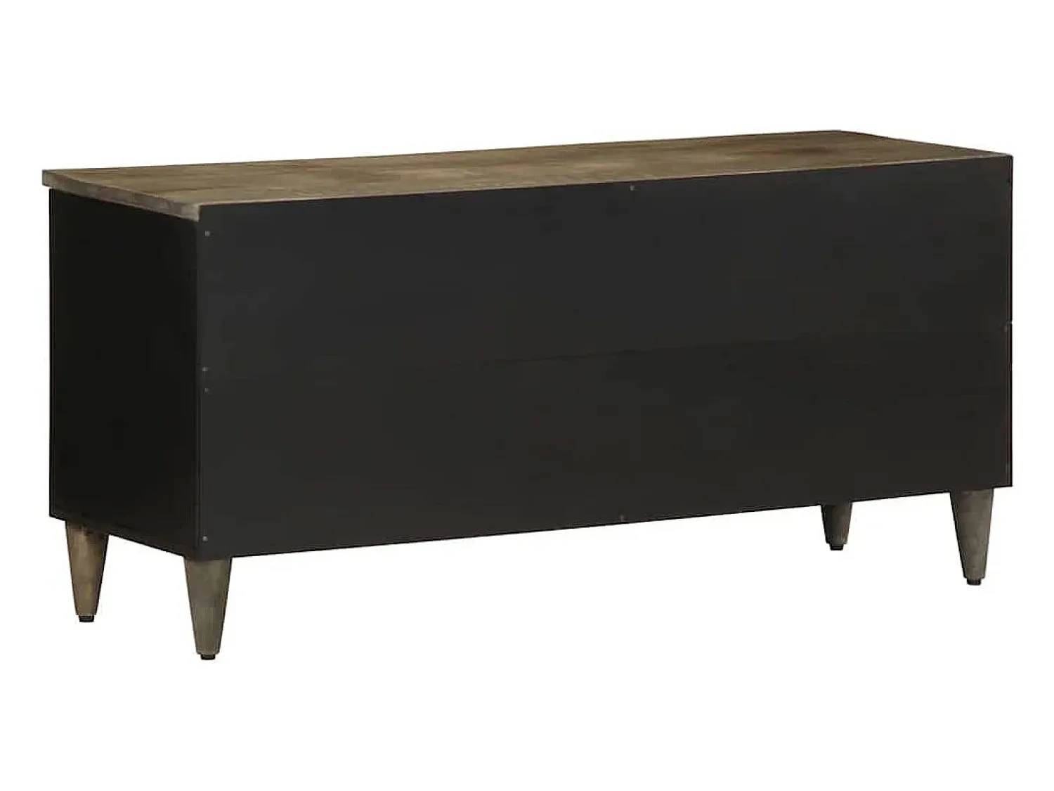 vidaxl Móvel de TV 100x33x46 cm madeira de mangueira maciça preto^ Móvel De Tv