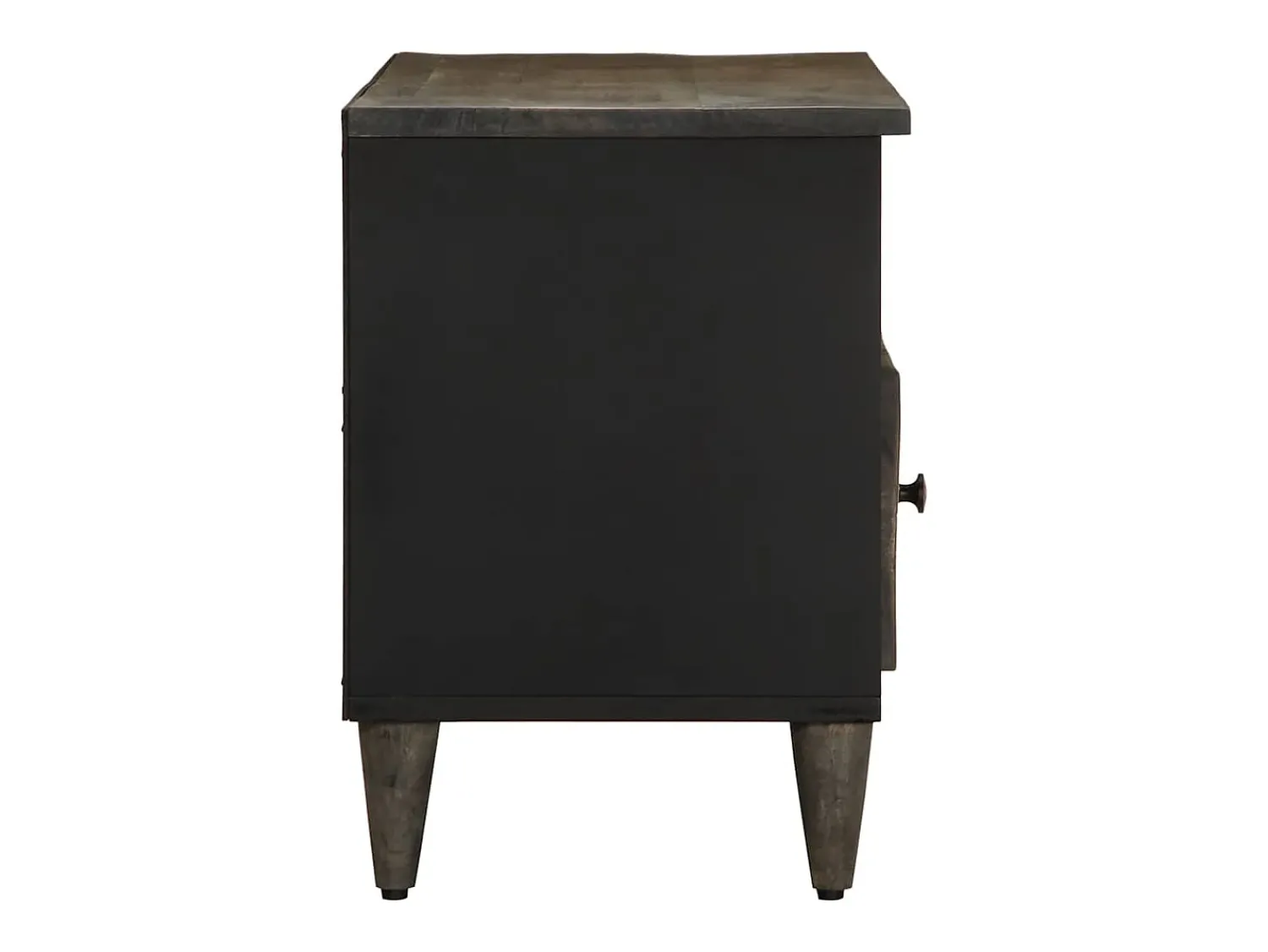 vidaxl Móvel de TV 100x33x46 cm madeira de mangueira maciça preto^ Móvel De Tv