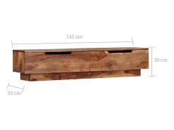 Móvel De Tv*vidaxl Móvel de TV 145x30x30 cm madeira maciça Castanho