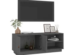 Móvel De Tv| Móvel de TV 105x34x40 cm madeira de pinho maciça PT343004 Cinzento
