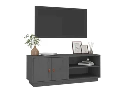 Móvel De Tv| Móvel de TV 105x34x40 cm madeira de pinho maciça PT343004 Cinzento