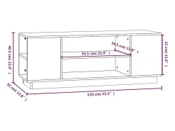 Móvel De Tv|vidaxl Móvel de TV 110x35x40,5 cm madeira de pinho maciça Branco