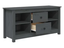 Móvel De Tv| Móvel de TV 103x36,5x52 cm madeira de pinho maciça PT642192 Cinzento