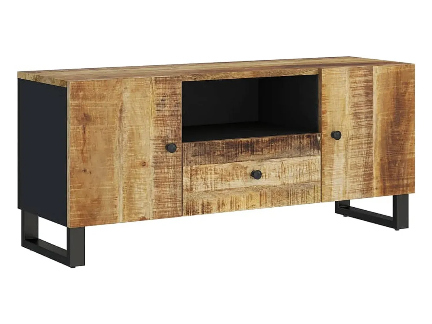Best vidaxl Móvel de TV 105x33,5x46 cm mangueira maciça/derivados madeira Castanho