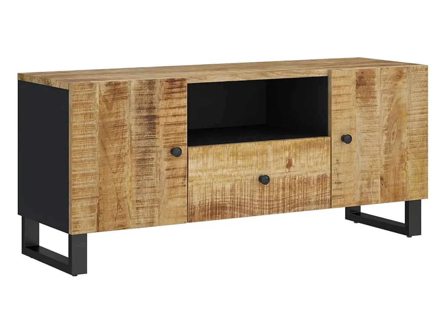 Best vidaxl Móvel de TV 105x33,5x46 cm mangueira maciça/derivados madeira Castanho