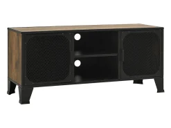 Clearance Móvel de TV 105x36x47 cm metal e MDF rústico PT648197 Castanho