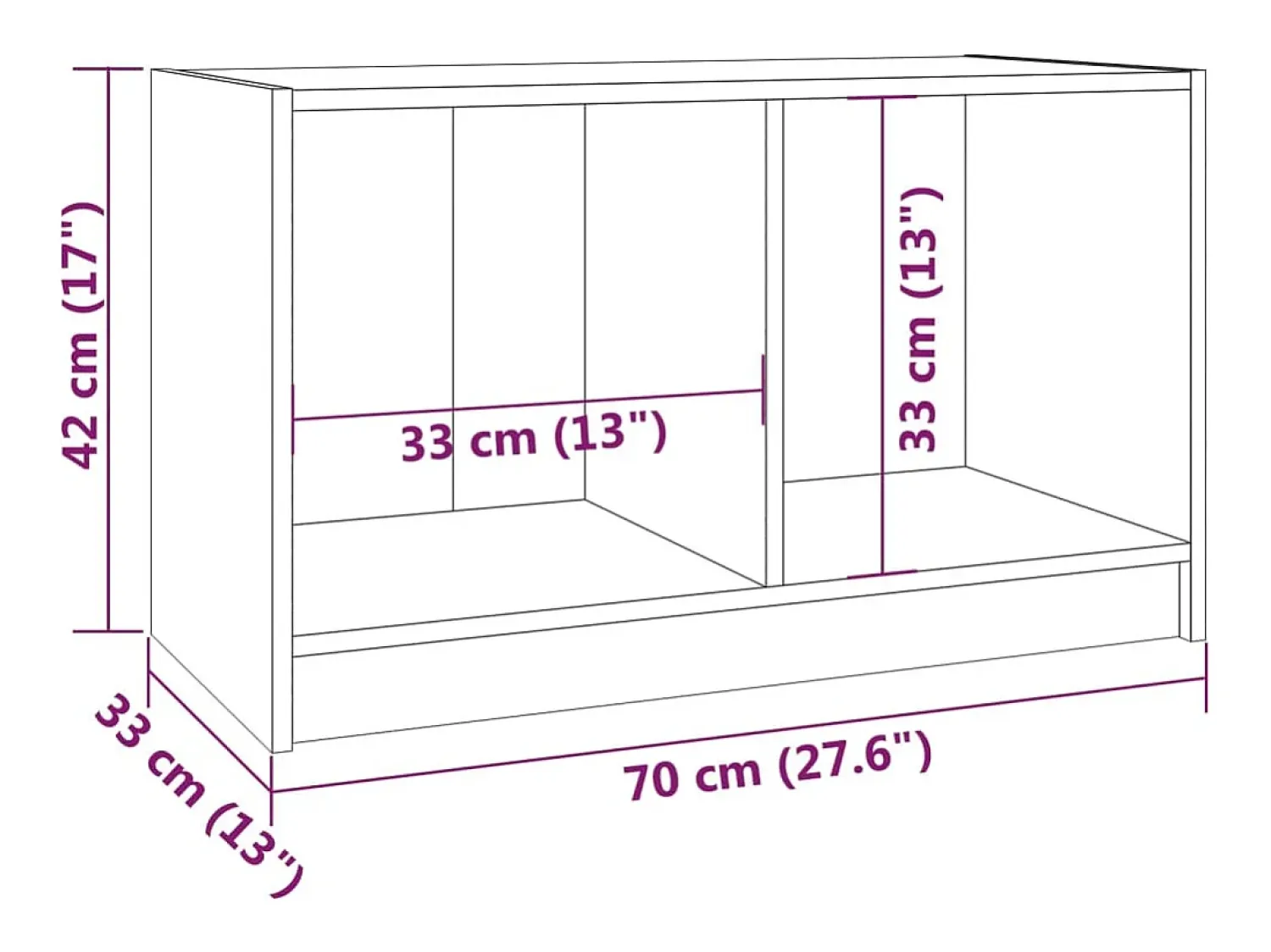 Discount vidaxl Móvel de TV 70x33x42 cm pinho maciço castanho mel Multicor