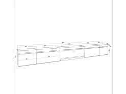 Skraut Home Móvel de TV, 368x35x45, Lareira eléctrica XXL, Carvalho^ Móvel De Tv