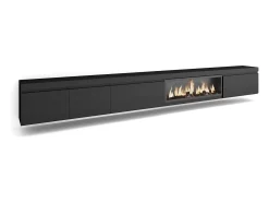 Skraut Home Móvel de TV, 368x35x45, Lareira eléctrica XXL, Suspensos,^ Móvel De Tv