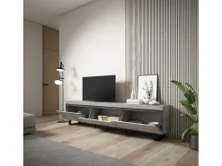 Móvel De Tv|Skraut Home Móvel de TV, 240x35x57cm, Design industrial, Cimento Cinzento