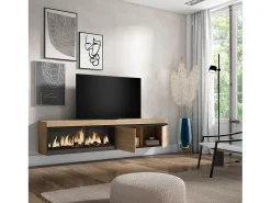 Skraut Home Móvel de TV, 208x35x45cm, Para televisores até 80