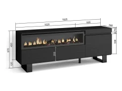 Skraut Home Móvel de TV, 150x35x57cm, Para televisores até 65