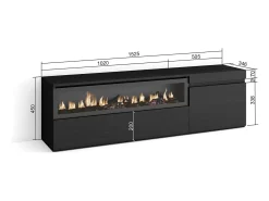 Skraut Home Móvel de TV, 150x35x45cm, Para televisores até 65