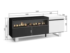 Outlet Skraut Home Móvel de TV, 150x35x57cm, Para televisores até 65