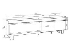 Móvel De Tv|Skraut Home Móvel de TV, 208x35x57cm, Para televisores até 80