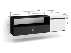 Skraut Home Móvel de TV, 150x35x45cm, Para televisores até 65