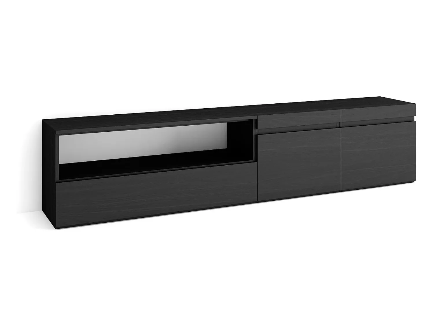 New Skraut Home Móvel de TV, 200x35x45cm, Para televisores até 80", Estante para TV, Preto