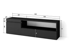Skraut Home Móvel de TV, 150x35x45cm, Para televisores até 65
