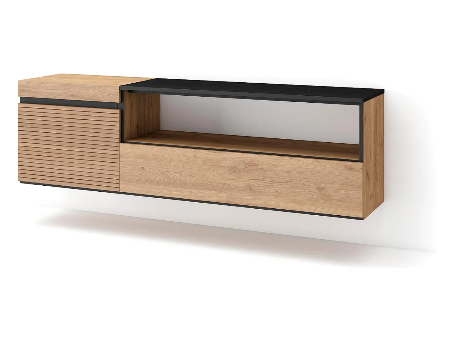 Móvel De Tv*Skraut Home Móvel de TV, 150x35x45cm, Para televisores até 65", Suspensos, Carvahlo Natural claro